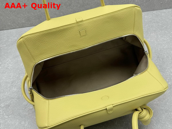 Jacquemus The Large Turismo Bowling Bag in Light Yellow Grained Leather Replica