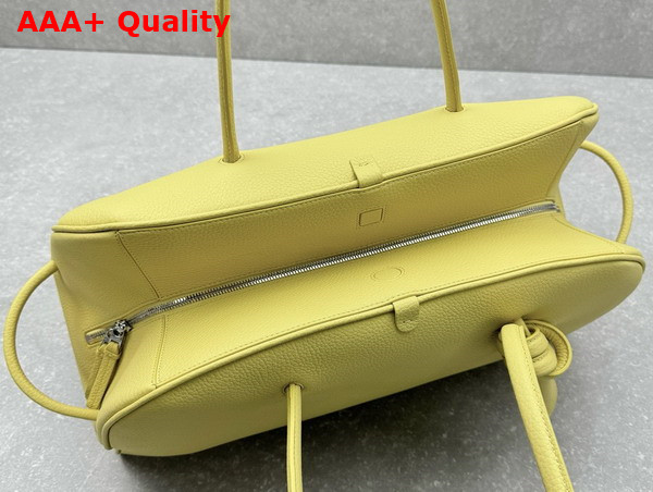 Jacquemus The Large Turismo Bowling Bag in Light Yellow Grained Leather Replica