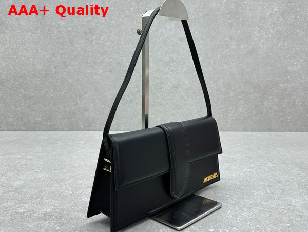 Jacquemus The Long Bambino Long Flap Bag in Black Smooth Leather Replica