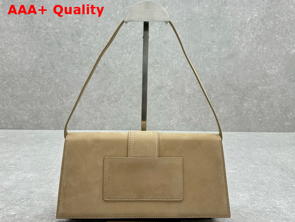 Jacquemus The Long Bambino Long Flap Bag in Dark Beige Nubuck Leather Replica