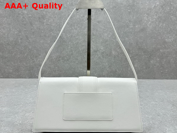 Jacquemus The Long Bambino Long Flap Bag in White Smooth Leather Replica