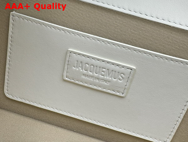 Jacquemus The Long Bambino Long Flap Bag in White Smooth Leather Replica