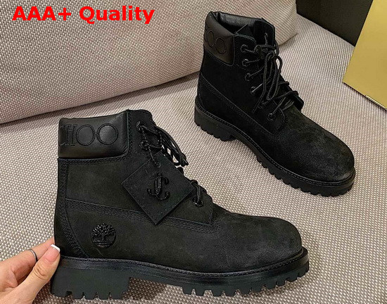 JC X Timberland F Black Nubuck Leather Boots with Gunmetal Glitter Replica