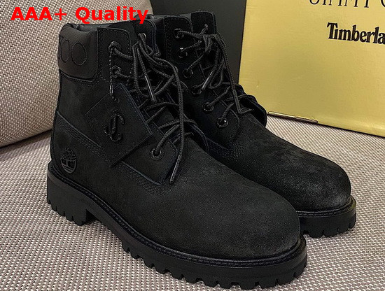 JC X Timberland F Black Nubuck Leather Boots with Gunmetal Glitter Replica