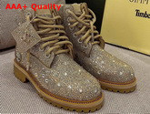 JC X Timberland F Golden Mix Shimmer Suede Boots with Crystal Hotfix Replica