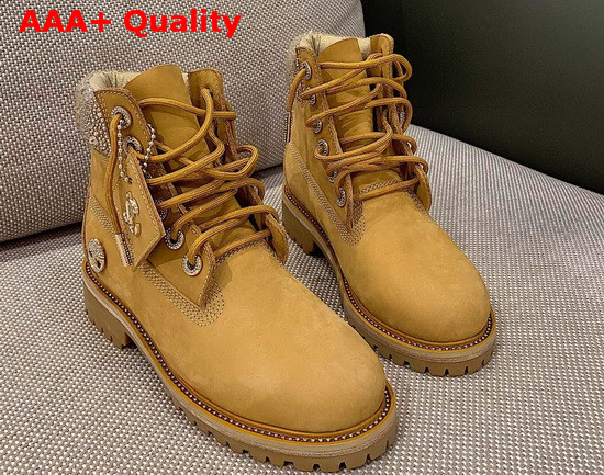 JC X Timberland F Wheat Nubuck Leather Boots with Crystal Collar Replica