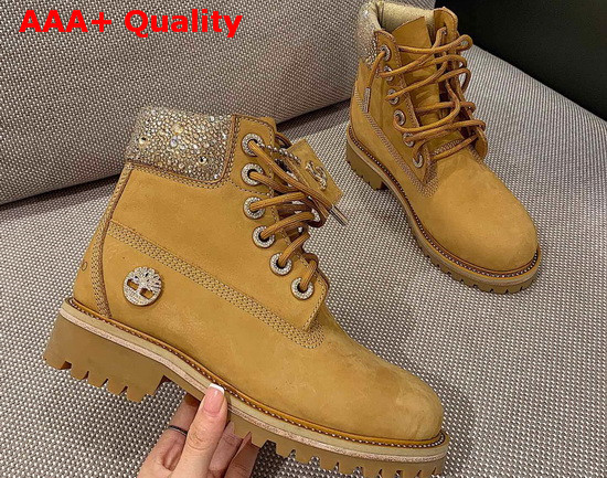 JC X Timberland F Wheat Nubuck Leather Boots with Crystal Collar Replica