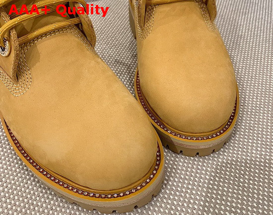 JC X Timberland F Wheat Nubuck Leather Boots with Crystal Collar Replica