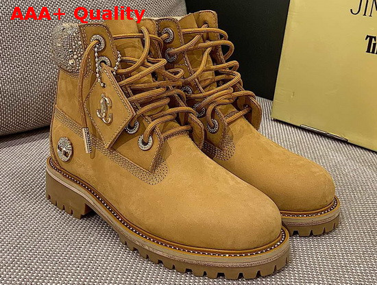 JC X Timberland F Wheat Nubuck Leather Boots with Crystal Collar Replica