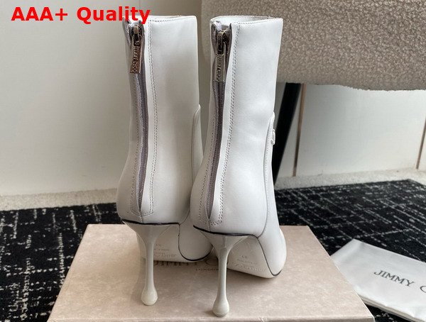 Jimmy Choo Cycas Ankle Boot 80 White Nappa Leather Ankle Boots Replica