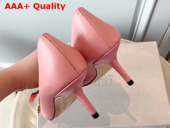 Jimmy Choo Leather Pumps in Pink with Bow Detail Replica