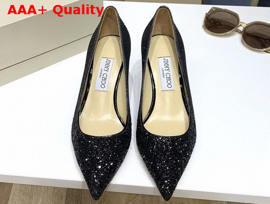 Jimmy Choo Love 65 Pumps Black Glitter Replica