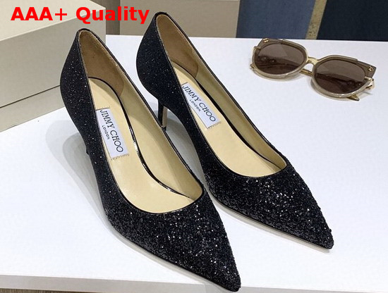 Jimmy Choo Love 65 Pumps Black Glitter Replica