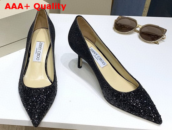 Jimmy Choo Love 65 Pumps Black Glitter Replica