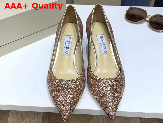 Jimmy Choo Love 65 Pumps Gold Glitter Replica