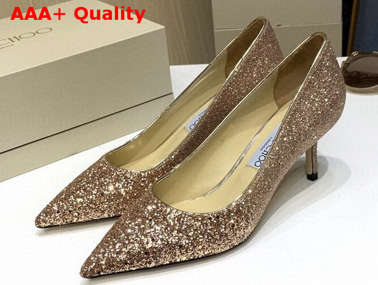 Jimmy Choo Love 65 Pumps Gold Glitter Replica