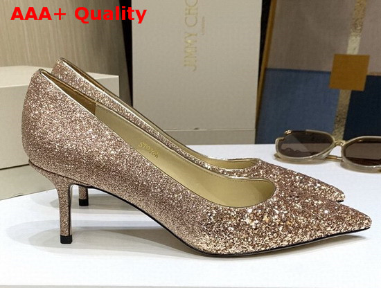 Jimmy Choo Love 65 Pumps Gold Glitter Replica