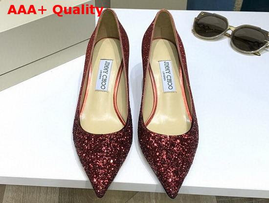 Jimmy Choo Love 65 Pumps Red Glitter Replica