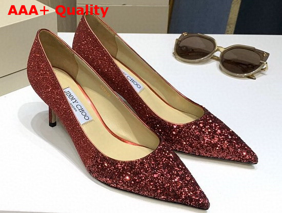 Jimmy Choo Love 65 Pumps Red Glitter Replica