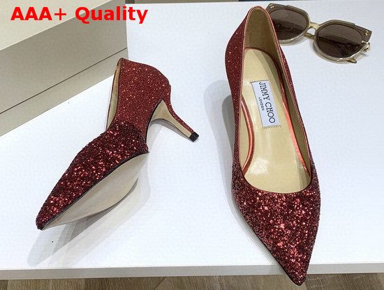 Jimmy Choo Love 65 Pumps Red Glitter Replica