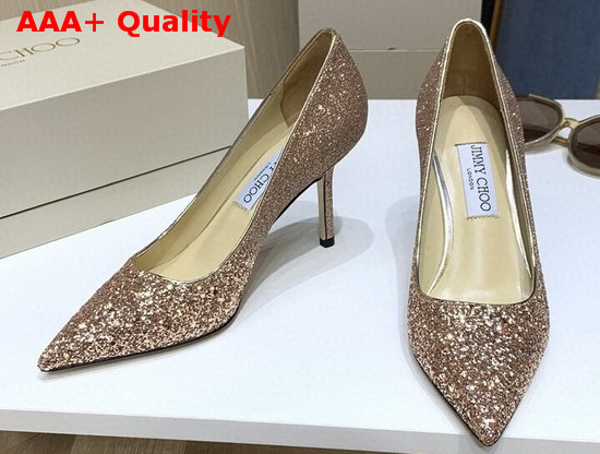 Jimmy Choo Love 85 Gold Course Glitter Degrade Fabric Pumps Replica