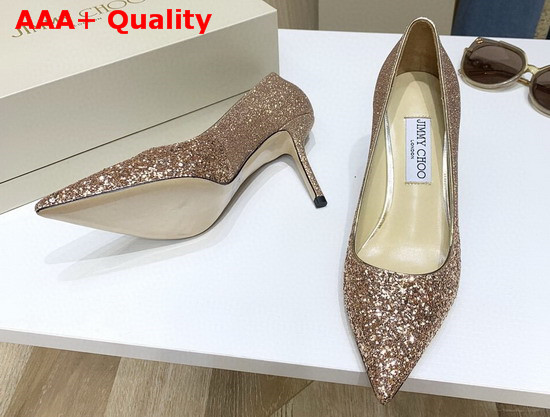 Jimmy Choo Love 85 Gold Course Glitter Degrade Fabric Pumps Replica