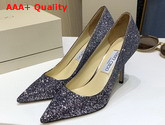 Jimmy Choo Love 85 Grey Glitter Degrade Fabric Pumps Replica