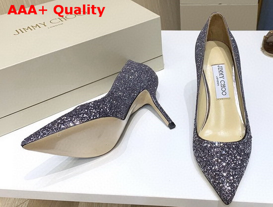 Jimmy Choo Love 85 Grey Glitter Degrade Fabric Pumps Replica