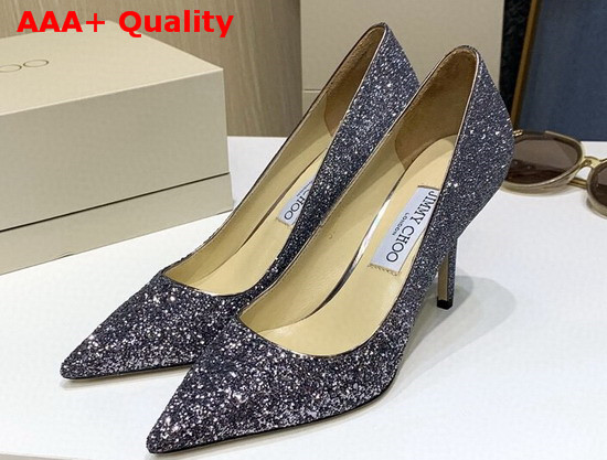 Jimmy Choo Love 85 Grey Glitter Degrade Fabric Pumps Replica