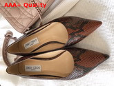 Jimmy Choo Love Flat Brown Snake Print Leather Flat Pumps Replica