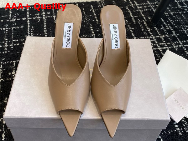 Jimmy Choo Maryanne Mule 100 Biscuit Calf Leather Pointed Toe Mules Replica