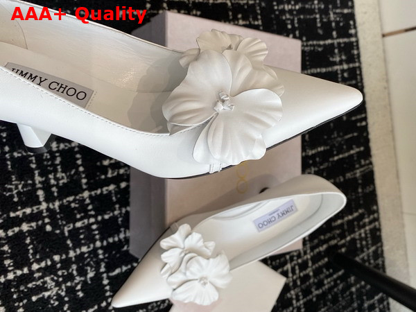 Jimmy Choo Rosalia Flowers 65 Latte Nappa Leather Pumps with Flowers Replica