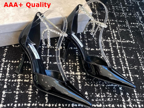 Jimmy Choo Stevie 50 Black Patent Leather Pumps Replica