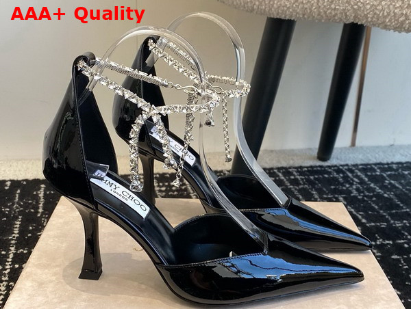 Jimmy Choo Stevie 50 Black Patent Leather Pumps Replica