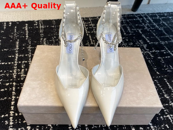 Jimmy Choo Stevie 50 Latte Patent Leather Pumps Replica