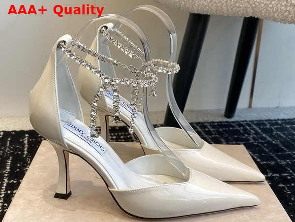 Jimmy Choo Stevie 50 Latte Patent Leather Pumps Replica