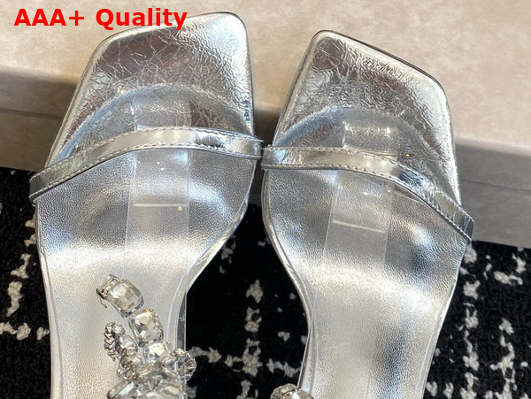 Jimmy Choo Verity Sandal 100 Silver Vintage Metallic Leather Sandals Replica