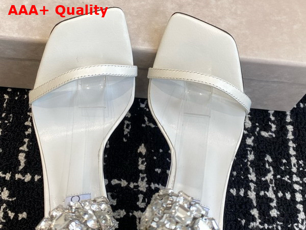 Jimmy Choo Verity Sandal 100 White Vintage Metallic Leather Sandals Replica