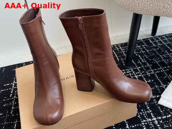 Lemaire Anatomic Boots 80 Women br449 Dark Brown ll0078 Glossy Vegetable Leather Replica