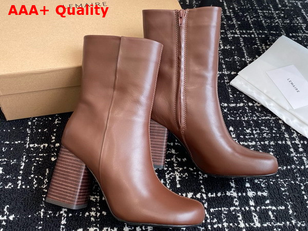 Lemaire Anatomic Boots 80 Women br449 Dark Brown ll0078 Glossy Vegetable Leather Replica