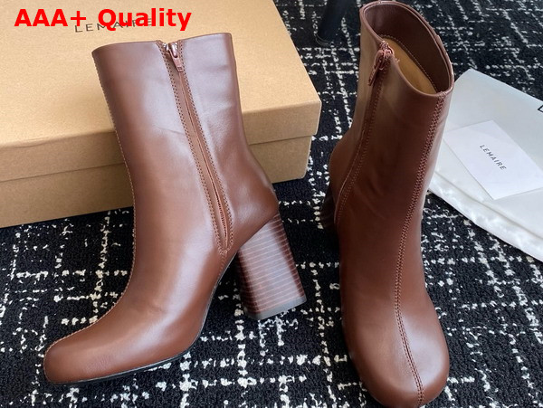 Lemaire Anatomic Boots 80 Women br449 Dark Brown ll0078 Glossy Vegetable Leather Replica