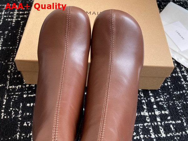 Lemaire Anatomic Boots 80 Women br449 Dark Brown ll0078 Glossy Vegetable Leather Replica