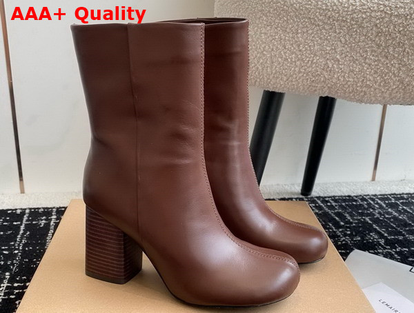 Lemaire Anatomic Boots 80 Women br449 Dark Brown ll0078 Glossy Vegetable Leather Replica