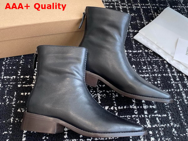 Lemaire Piped Zipped Boots in Black Soft Leather Replica