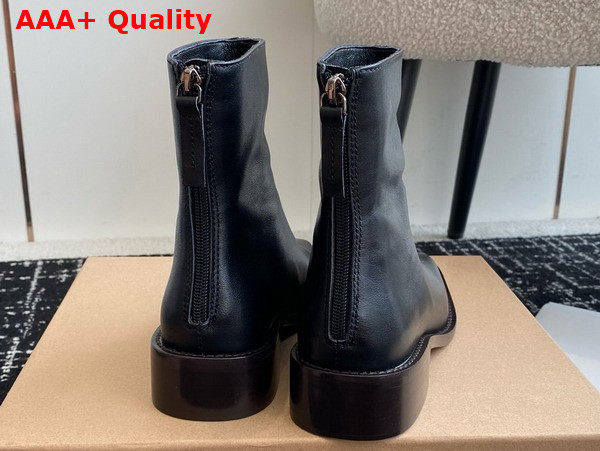 Lemaire Piped Zipped Boots in Black Soft Leather Replica