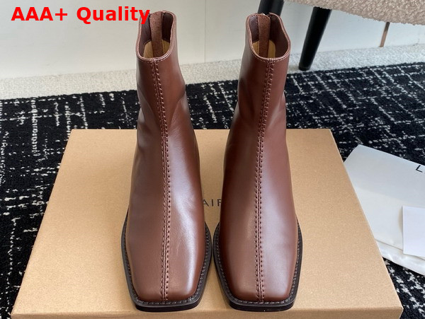 Lemaire Piped Zipped Boots in Dark Brown Soft Leather Replica