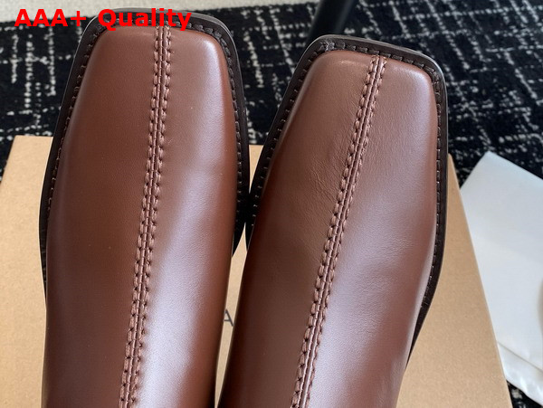 Lemaire Piped Zipped Boots in Dark Brown Soft Leather Replica