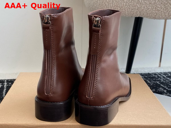 Lemaire Piped Zipped Boots in Dark Brown Soft Leather Replica