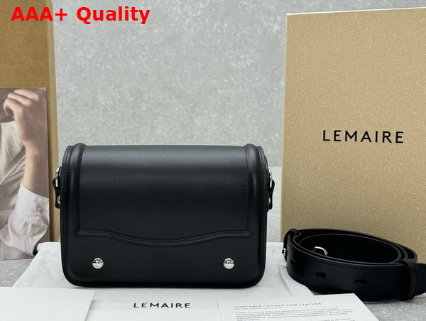 Lemaire Ransel Mini Satchel Black Glossy Leather Replica