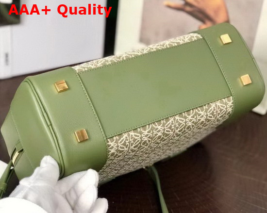 Loewe Amazona 28 Bag in Jacquard and Calfskin Green Avocado Green Replica